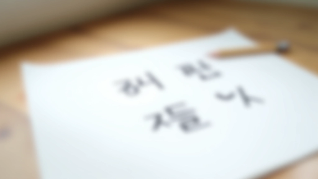 Koreanská abeceda hangul zobrazená na bílém papíru s tužkou